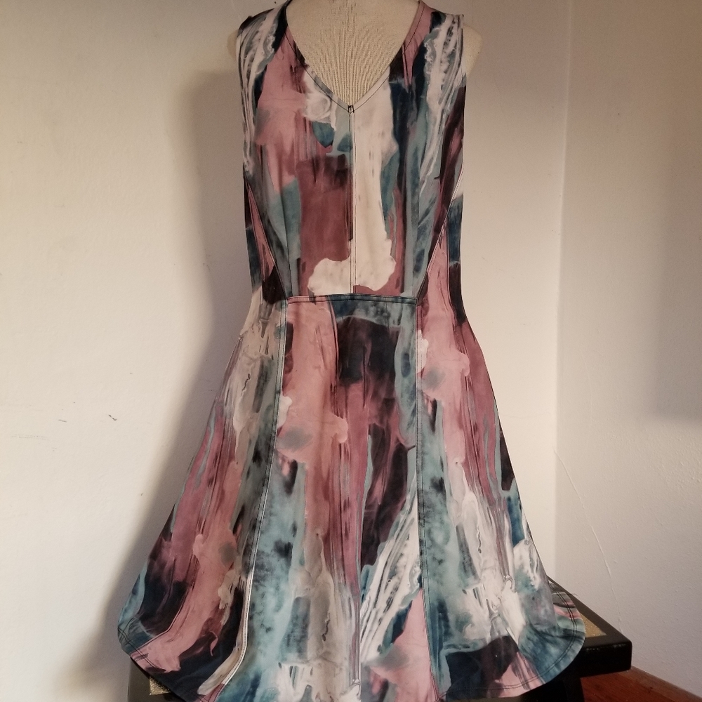 Watercolor A-line dress